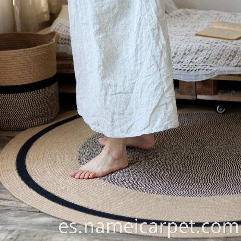 Natural Jute Hemp Braided Woven Round Carpet Area Rug Floor Mats